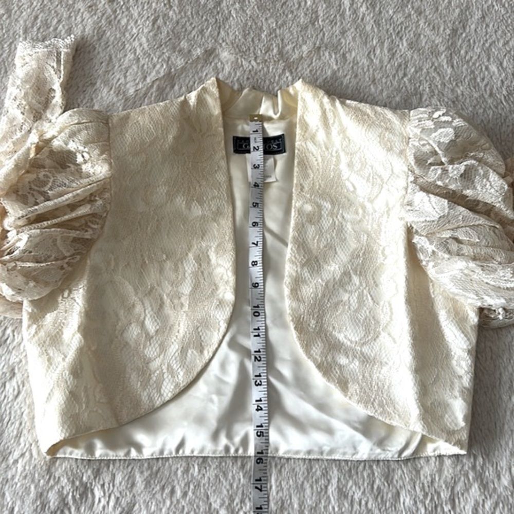 Vintage Gantos cropped lace bubble sleeve jacket - Picture 12 of 16